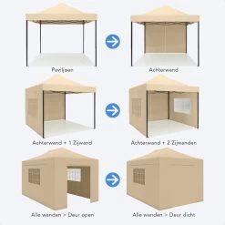 LifeGoods Partytent - 3x4.5 M - Zijwanden - Easy Up - Opvouwbaar - Waterdicht - Draagtas Met Wieltjes - Beige 16 LifeGoods Partytent - 3x4.5 M - Zijwanden - Easy Up - Opvouwbaar - Waterdicht - Draagtas Met Wieltjes - Beige -Gardena Winkel 1200x1200 653