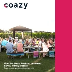 Coazy Waterdichte Partytent 3x3 Meter Opvouwbaar - Paviljoen - Easy Up - Pop-up Tent Met Haringen, Touw En Anti Slip Poten - Waterdicht - Partytenten Weerbestendig -Gardena Winkel 1200x1200 689