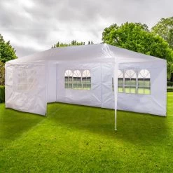 MaxxGarden Partytent - Paviljoen - 300 X 600 X 250 Cm - Met Zijwanden - Waterdicht Pro - 32mm Buizen – Wit -Gardena Winkel 1200x1200 696