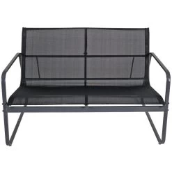 Tuin Meubelen Loungeset - 4 Persoons - Tuinset - Comfort - Zwart - Tafel Glazen Blad - Stoelen - Sofa - Bank - 4-delig -Gardena Winkel 1200x1200 707