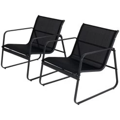 Tuin Meubelen Loungeset - 4 Persoons - Tuinset - Comfort - Zwart - Tafel Glazen Blad - Stoelen - Sofa - Bank - 4-delig -Gardena Winkel 1200x1200 708