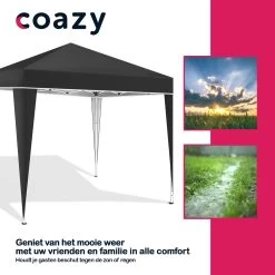 Coazy Waterdichte Partytent 3x3 Meter Opvouwbaar - Paviljoen - Easy Up - Pop-up Tent Met Haringen, Touw En Anti Slip Poten - Waterdicht - Partytenten Weerbestendig -Gardena Winkel 1200x1200 73