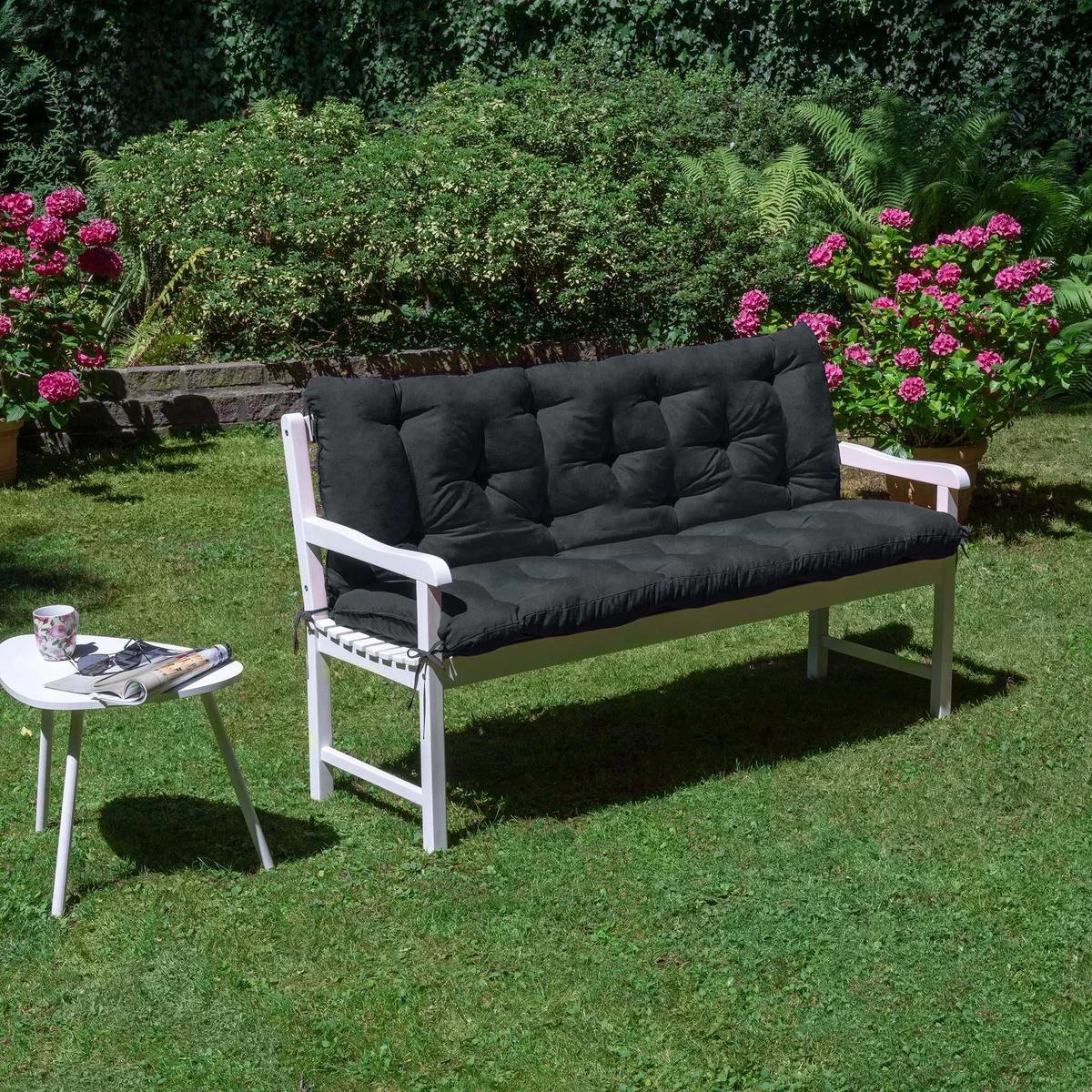 Beautissu Tuinbank Kussen Flair BR - Kussens Voor Tuinmeubelen 120 X 50 X 50 Cm Grafiet Grijs - Zitkussen En Rugkussen 3 Beautissu Tuinbank Kussen Flair BR - Kussens Voor Tuinmeubelen 120 X 50 X 50 Cm Grafiet Grijs - Zitkussen En Rugkussen - Afbeelding 3