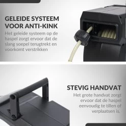 Buxibo - Wandslangenbox 20 Meter + 2 Meter - Tuinslang Met Haspel - 9 Sproei Standen - Slangenhouder 180° Draaibaar - Tuinslanghaspel Zwart+ Gratis Sproeier - Zwart -Gardena Winkel 1200x1200 819