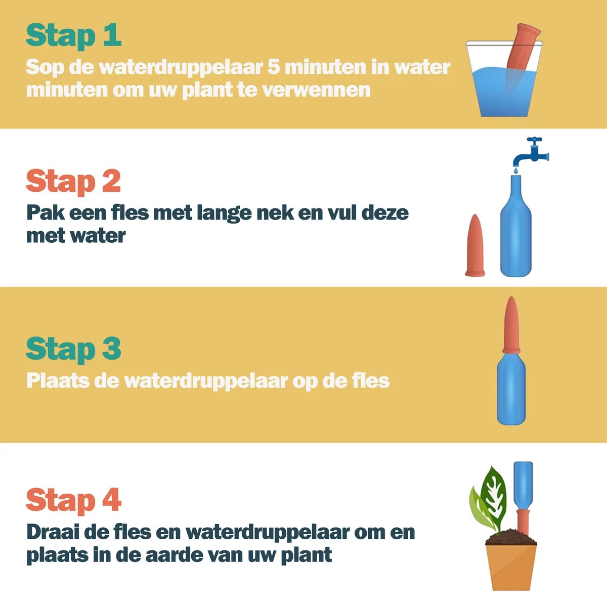 Bloomin Waterdruppelaar Van Terracotta - Waterdruppelaar Voor Planten - Druppelsysteem - Irrigatiesysteem - Watergeefsysteem - Bewateringssysteem - 8 Stuks 2 Bloomin Waterdruppelaar Van Terracotta - Waterdruppelaar Voor Planten - Druppelsysteem - Irrigatiesysteem - Watergeefsysteem - Bewateringssysteem - 8 Stuks - Afbeelding 2