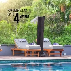 MaxxGarden Parasolhoes - Afdekhoes Voor Zweefparasol - Beschermhoes - 200-400 Cm - Met Rits En Trekkoord - Zwart -Gardena Winkel 1200x1200 88