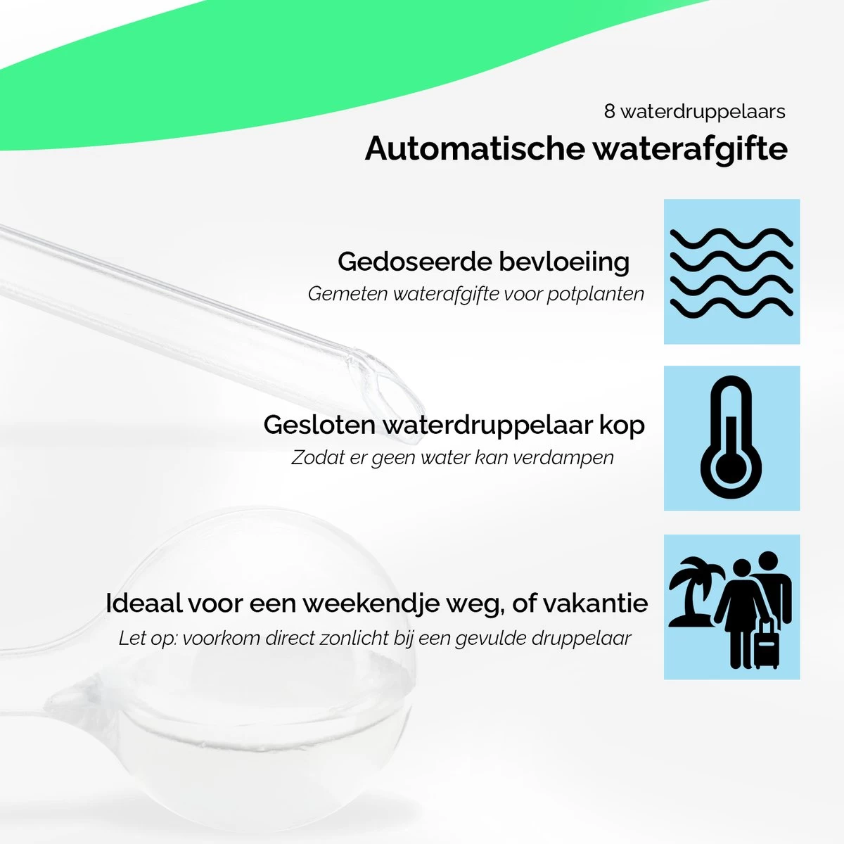 Waterdruppelaar Set Van 8 Stuks Voor Planten Transparant - Waterdruppelaar Voor Kamerplanten – Waterbol - Waterdruppelaar Voor Planten - Watergeefsysteem 3 Waterdruppelaar Set Van 8 Stuks Voor Planten Transparant - Waterdruppelaar Voor Kamerplanten – Waterbol - Waterdruppelaar Voor Planten - Watergeefsysteem - Afbeelding 3