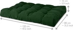 Beautissu Style – Palletkussen Set – 1x Zitkussen 120x80 Cm & 1x Rugkussen 120x40 Cm – Donker Groen -Gardena Winkel 1200x494