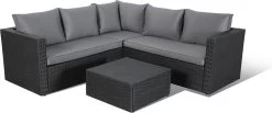 Central Park Hoekbank Loungeset Alea Grijs Staal/riet 3-delig -Gardena Winkel 1200x499 1