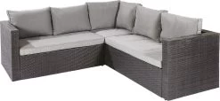 Central Park Hoekbank Loungeset Alea Grijs Staal/riet 3-delig -Gardena Winkel 1200x553