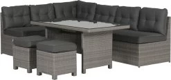 Garden Impressions Lapa Lounge Dining Set 5-delig - Wicker - Grijs