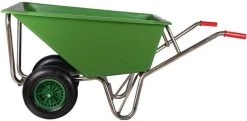 Kruiwagen Met Dubbel Luchtwiel Stal Eco Groen 160 Liter -Gardena Winkel 1200x586
