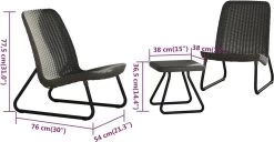 Keter Rio Balkonset - 3 Delig - Grafiet -Gardena Winkel 1200x623