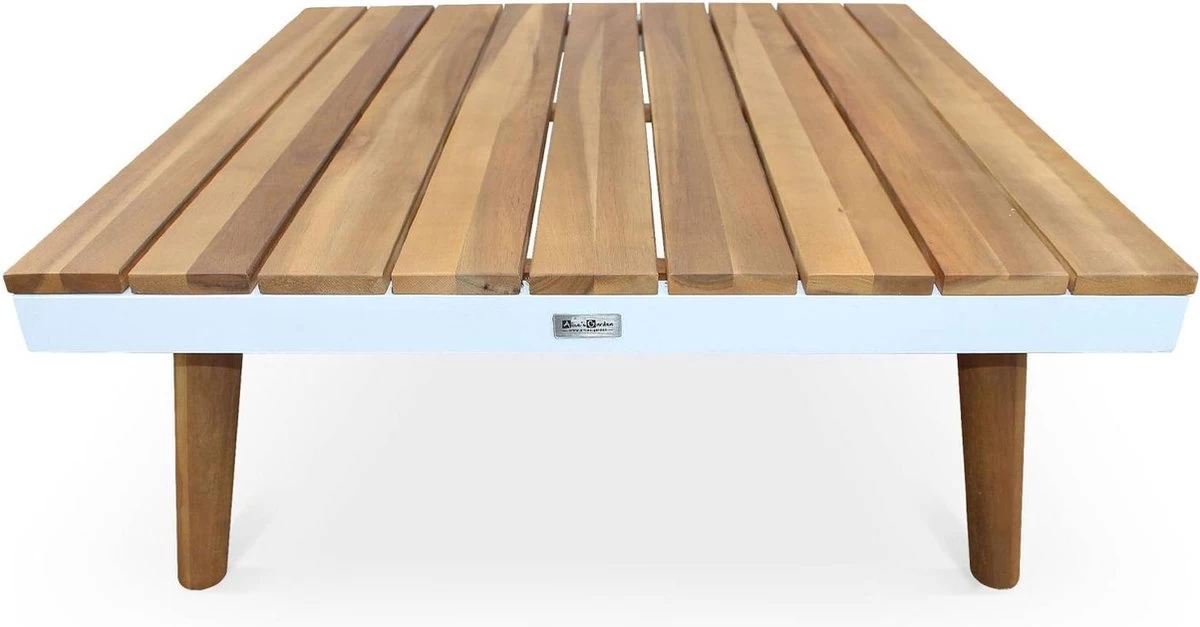 Alice's Garden Loungeset Buenos Aires - 5 Plaatsen - Aluminium En FSC Acacia - Wit/Taupe 2 Alice's Garden Loungeset Buenos Aires - 5 Plaatsen - Aluminium En FSC Acacia - Wit/Taupe - Afbeelding 2