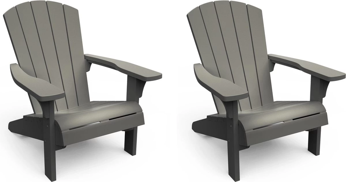 Keter Troy Adirondack Tuinstoel - Set Van 2 - 81x80x96,5cm - Lichtgrijs 1 Keter Troy Adirondack Tuinstoel - Set Van 2 - 81x80x96,5cm - Lichtgrijs