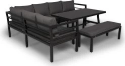 Merkloos Rocco | Loungeset Hoekset Tuinset | Aluminium| Hoekbank, Tuinbank, Tuintafel | 8 Zitplaatsen -Gardena Winkel 1200x641
