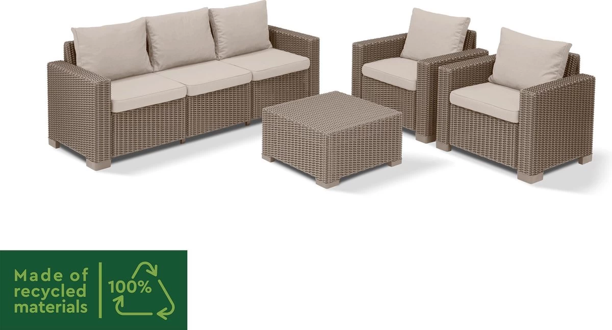 Allibert California Loungeset - 5 Personen - Cappuccino 4 Allibert California Loungeset - 5 Personen - Cappuccino - Afbeelding 4