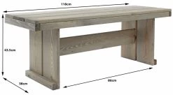 Toulouse Tuinbank Zonder Rugleuning - Licht Grijs - 118 Cm - Houten Tuinbank - Steigerhouten Tuinbank - Tuinbankje -Gardena Winkel 1200x661