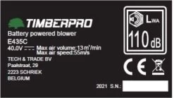 TIMBERPRO - Bladblazer Elektrisch 40V, ZEER Krachtig (incl. 4A Batterij En Incl. Lader) -Gardena Winkel 1200x676 5
