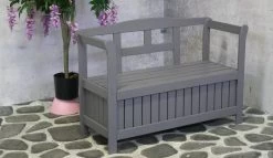 SenS-Line - Tuinbank - Pinokkio Houten Bankje - 113 X 40 X 75 Cm - Grijs -Gardena Winkel 1200x693