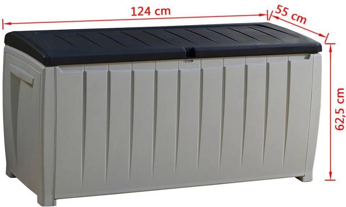 Keter Novel Opbergbox - 340L - 124x55x62.5cm - Grijs 11 Keter Novel Opbergbox - 340L - 124x55x62.5cm - Grijs - Afbeelding 11