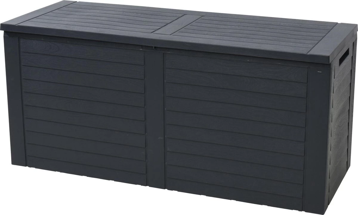 KOOPMAN Kussenbox - Tuinkist - Opslagbox - 240 Liter - Met Verzonken Handgrepen - 115x45x53CM - Zwart 3 KOOPMAN Kussenbox - Tuinkist - Opslagbox - 240 Liter - Met Verzonken Handgrepen - 115x45x53CM - Zwart - Afbeelding 3