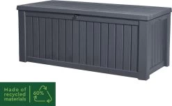 Keter Rockwood Opbergbox - 570L - 155x72.4x64.4cm - Grafiet -Gardena Winkel 1200x738 2