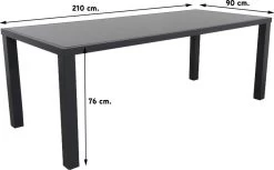 Alma Tuintafel Antraciet - 210 X 90 Cm. 19 Alma Tuintafel Antraciet - 210 X 90 Cm. -Gardena Winkel 1200x743 1