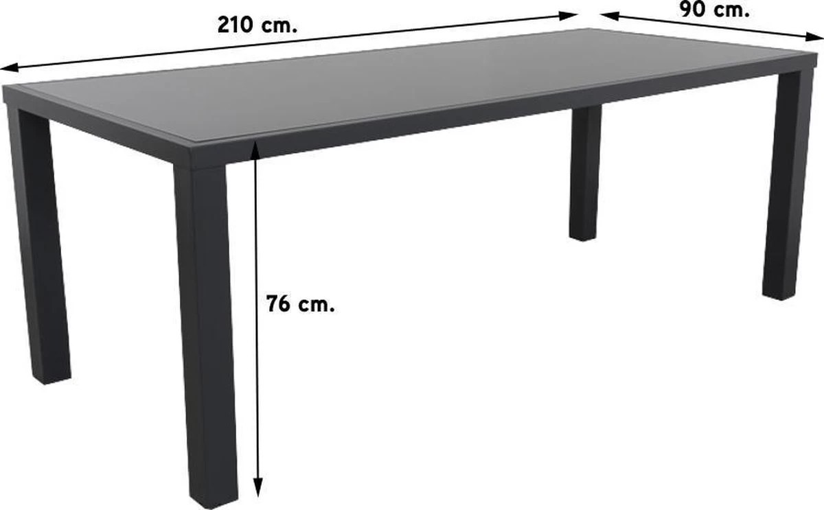 Alma Tuintafel Antraciet - 210 X 90 Cm. 9 Alma Tuintafel Antraciet - 210 X 90 Cm. - Afbeelding 9