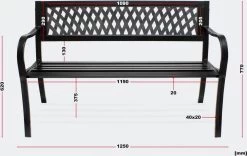 Tuinbank - Marijke -Tuinbankje - Tuinbank Metaal - Tuinbank Hout - Weersbestendig - 126 X 53 X 77 Cm 10 Tuinbank - Marijke -Tuinbankje - Tuinbank Metaal - Tuinbank Hout - Weersbestendig - 126 X 53 X 77 Cm -Gardena Winkel 1200x759 1