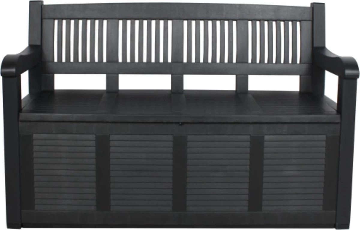 Merkloos Opbergbank Van Kunststof | 130 X 60 Cm | Antraciet 1 Merkloos Opbergbank Van Kunststof | 130 X 60 Cm | Antraciet