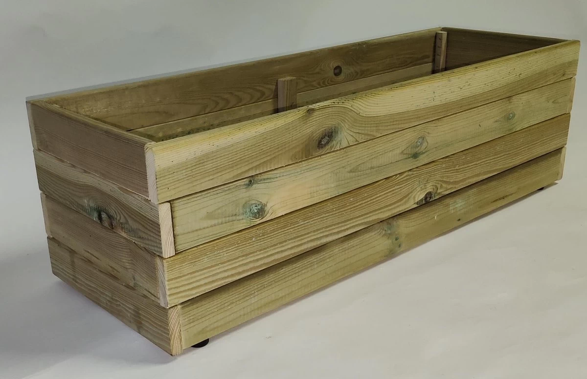 Plantenbak Bloembak Balkonbak Grenen Hout Geïmpregneerd 98x33x28cm - Handgemaakt - Duurzaam - Zwaar 1 Plantenbak Bloembak Balkonbak Grenen Hout Geïmpregneerd 98x33x28cm - Handgemaakt - Duurzaam - Zwaar