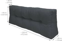 Beautissu Eco Elements Palletkussen – Rugkussen 120x40x15 Cm Voor Palletbank - Kussen Graphiet Grijs - Palletkussens In Matraskussen Kwaliteit -Gardena Winkel 1200x790 4