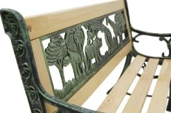 LIFA GARDEN Tuinbank Voor 2 Kinderen | Kinderbank Van Onbewerkt Hout En Ijzer | Nostalgische Tuinbank Met Jungle Afbeelding In De Rugleuning | Tuinbank Om Te Beitsen | 82 X 39 X 50 Cm -Gardena Winkel 1200x799 2