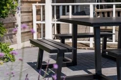 MaximaVida Vierkante Aluminium Picknicktafel Dex 215 Cm Zwart - Lage Instap -Gardena Winkel 1200x800 130