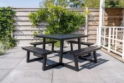 MaximaVida Vierkante Aluminium Picknicktafel Dex 215 Cm Zwart - Lage Instap -Gardena Winkel 1200x800 132