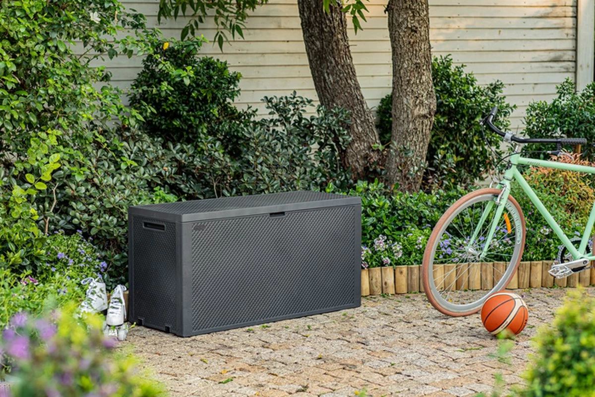 Keter Emily Opbergbox - 118x45x57 Cm - 270L - Grafiet 7 Keter Emily Opbergbox - 118x45x57 Cm - 270L - Grafiet - Afbeelding 7