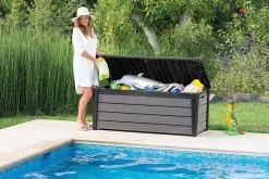 Keter Brushwood Opbergbox - Kussenbox - 455L - 145x69,7x60,3cm - Grafiet -Gardena Winkel 1200x800 152