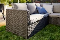 Central Park Hoekbank Loungeset Alea Grijs Staal/riet 3-delig -Gardena Winkel 1200x800 181