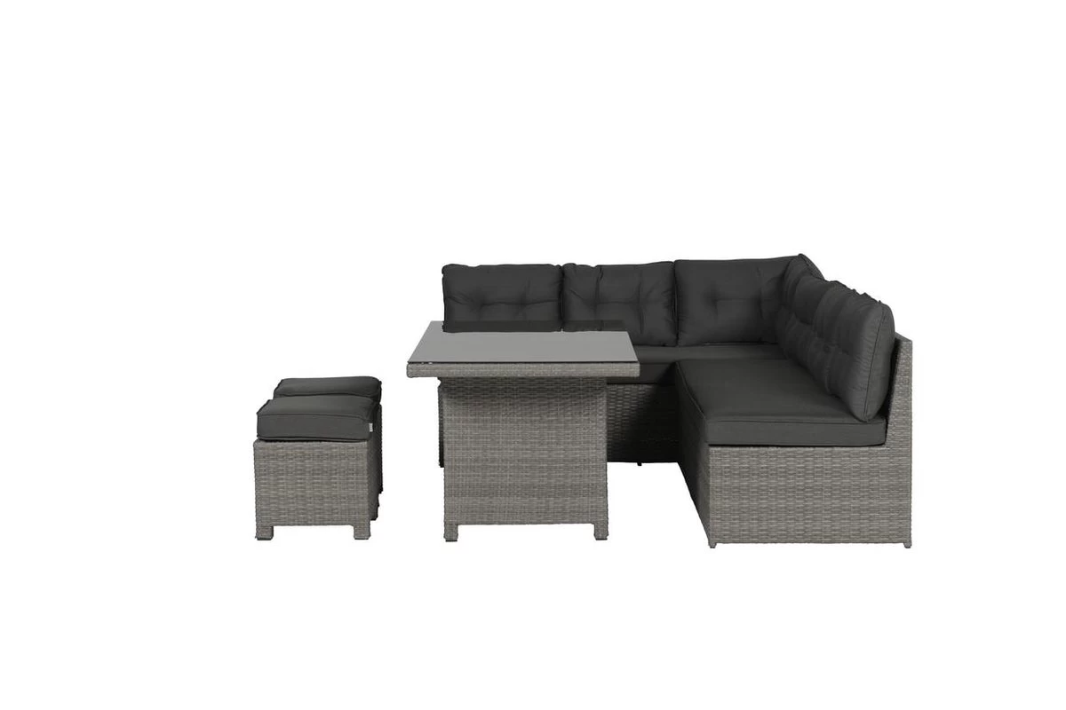 Garden Impressions Lapa Lounge Dining Set 5-delig - Wicker - Grijs 2 Garden Impressions Lapa Lounge Dining Set 5-delig - Wicker - Grijs - Afbeelding 2