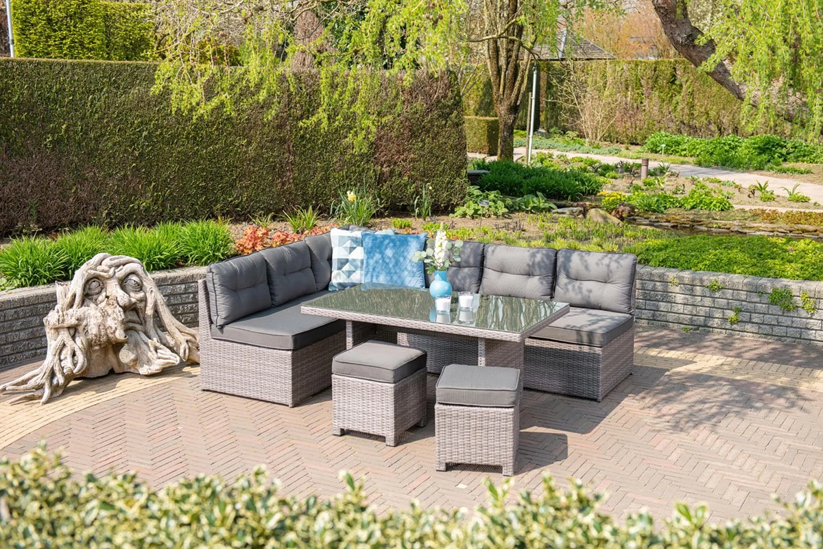 Garden Impressions Lapa Lounge Dining Set 5-delig - Wicker - Grijs 5 Garden Impressions Lapa Lounge Dining Set 5-delig - Wicker - Grijs - Afbeelding 5