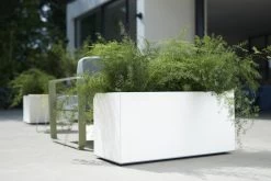 Elho Vivo Structure Finish Lang 90 - Plantenbak Voor Binnen & Buiten - Ø 88 X H 41 - Wit -Gardena Winkel 1200x800 340