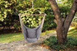 RENALUX Hangstoel Buiten En Binnen - Hangstoel Voor Binnen - Hangstoel Zonder Standaard - Hangstoel Cocoon - Gratis 2 Zachte Kussens - 150 KG - Grijs -Gardena Winkel 1200x804