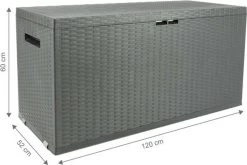 Verrijdbare Tuinkussen Opbergbox - Rattan Look - Zwart - 350 Liter 11 Verrijdbare Tuinkussen Opbergbox - Rattan Look - Zwart - 350 Liter -Gardena Winkel 1200x804 8