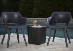 Allibert Akola Tuinstoelen - 2 Stuks -56,5x55x80cm - Donkergrijs -Gardena Winkel 1200x835
