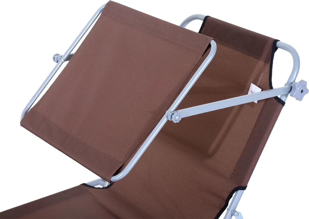 Outsunny Ligstoel Ligbank Voor Buiten Ligstoel Voor Op Het Strand Inklapbaar Met Zonnedak 3 Kleuren 84B-001 9 Outsunny Ligstoel Ligbank Voor Buiten Ligstoel Voor Op Het Strand Inklapbaar Met Zonnedak 3 Kleuren 84B-001 - Afbeelding 9