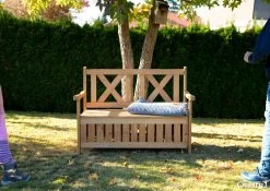 Needs&wants® Houten Tuinbank Met Opbergruimte, 2-zits Kistbank Houten Klassieke Bank Opslag, Grote Tuinopbergbank Van Massief Hout Weerbestendig Voor Buiten Tuin, Balkon, Terras, 115x61x85 Cm, Donker-bruin -Gardena Winkel 1200x849