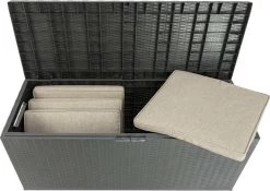 Verrijdbare Tuinkussen Opbergbox - Rattan Look - Zwart - 350 Liter 12 Verrijdbare Tuinkussen Opbergbox - Rattan Look - Zwart - 350 Liter -Gardena Winkel 1200x850