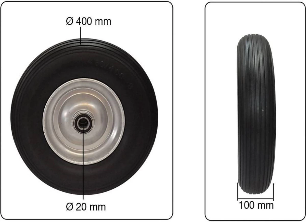 Benson Anti Lek Kruiwagenwiel 4.80 / 4.00-8 Mix Kleur 2 Benson Anti Lek Kruiwagenwiel 4.80 / 4.00-8 Mix Kleur - Afbeelding 2
