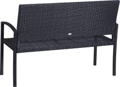 Outsunny Polyrotan Tuinbank 2-zits Parkbank Bank Staal Zwart 867-022 14 Outsunny Polyrotan Tuinbank 2-zits Parkbank Bank Staal Zwart 867-022 -Gardena Winkel 1200x874